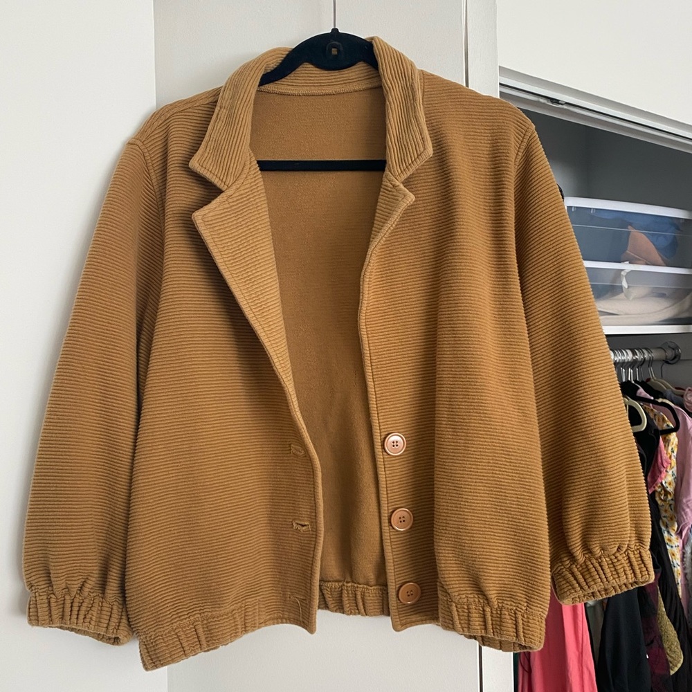 American Apparel Tan Mustard Cotton Ottoman Jacket